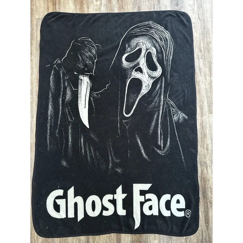 BioWorld Scream Ghost‎ Face Blanket Black White Icon of Halloween 40x60